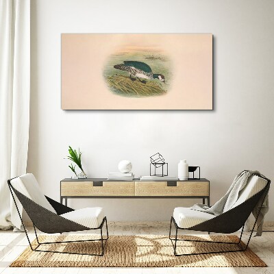 Bird on a water background Canvas print