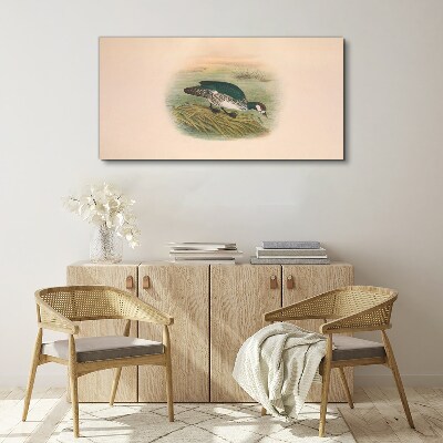 Bird on a water background Canvas print