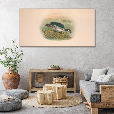 Bird on a water background Canvas print
