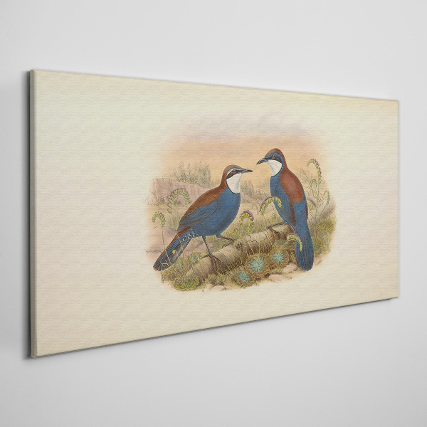 Birds Talking in Pastel Scenery Canvas print