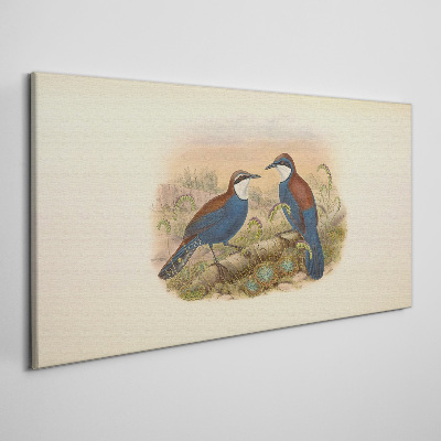 Birds Talking in Pastel Scenery Canvas print