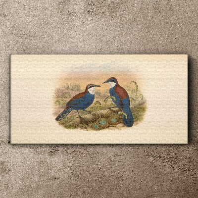 Birds Talking in Pastel Scenery Canvas print