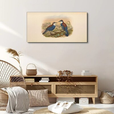 Birds Talking in Pastel Scenery Canvas print