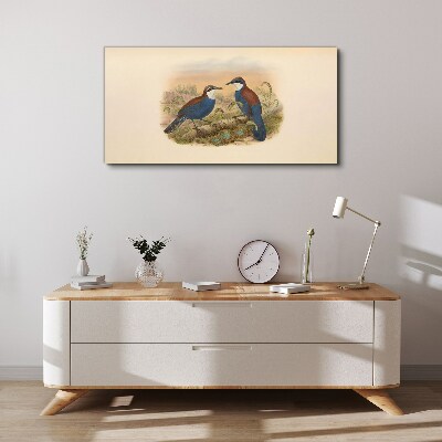 Birds Talking in Pastel Scenery Canvas print
