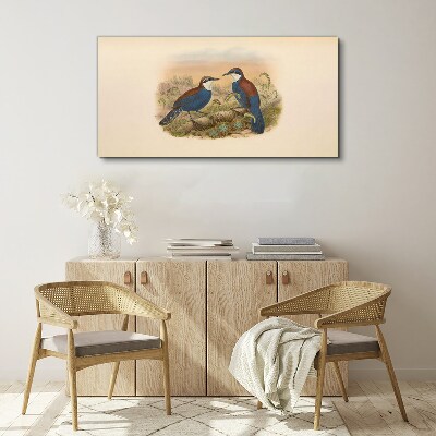 Birds Talking in Pastel Scenery Canvas print