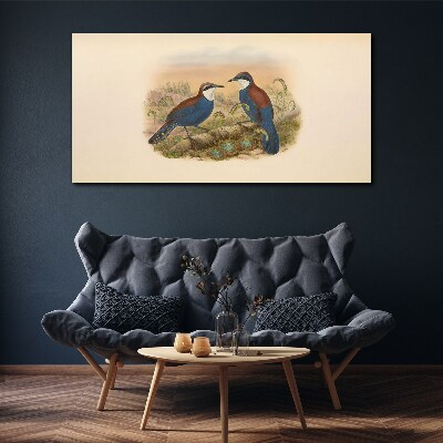 Birds Talking in Pastel Scenery Canvas print