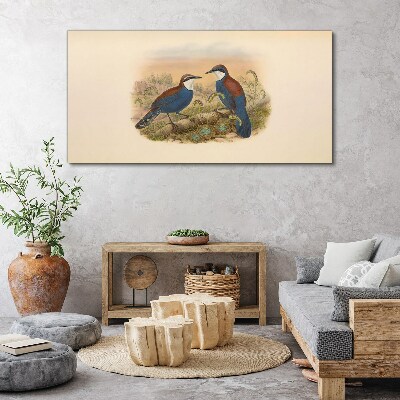 Birds Talking in Pastel Scenery Canvas print