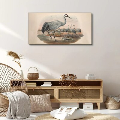 Lapwing on the water background Canvas print