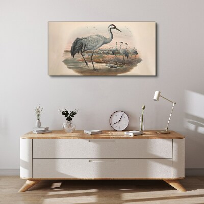 Lapwing on the water background Canvas print