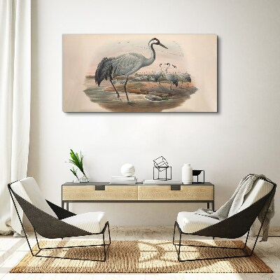 Lapwing on the water background Canvas print