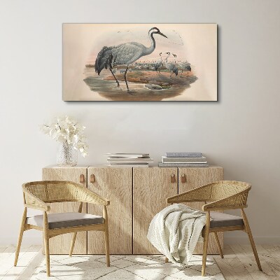 Lapwing on the water background Canvas print