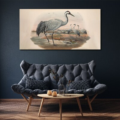 Lapwing on the water background Canvas print