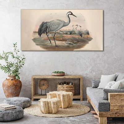 Lapwing on the water background Canvas print