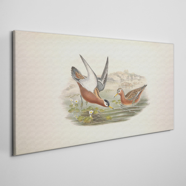 Birds over the water Canvas print
