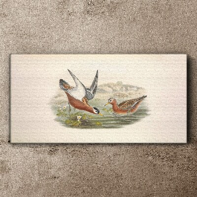 Birds over the water Canvas print