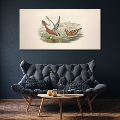 Birds over the water Canvas print