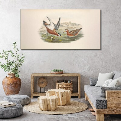 Birds over the water Canvas print