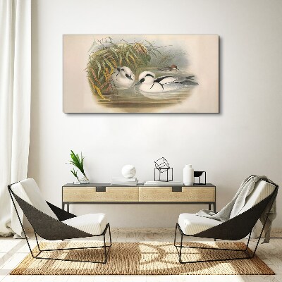 An idyllic duet among the grasses Canvas print
