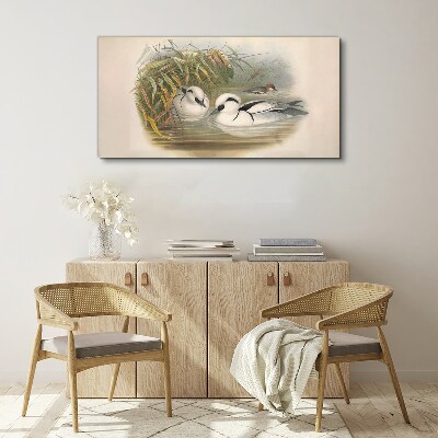 An idyllic duet among the grasses Canvas print