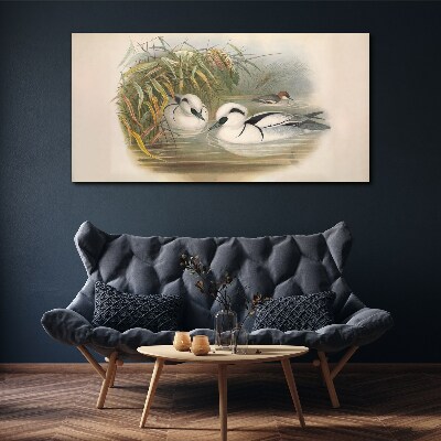 An idyllic duet among the grasses Canvas print