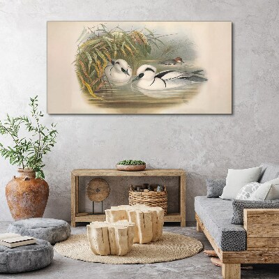 An idyllic duet among the grasses Canvas print