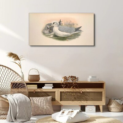 Seabirds in the calm water Canvas print