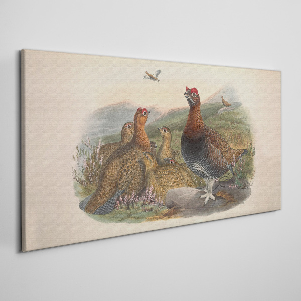 A family of birds in their natural habitat Canvas print