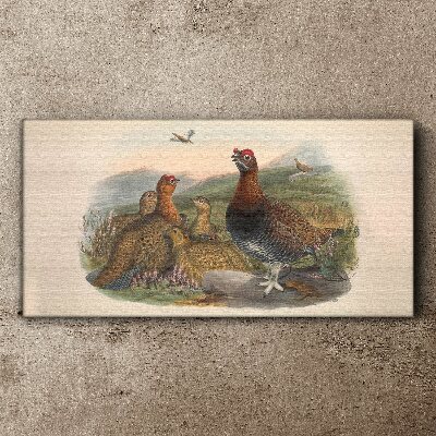 A family of birds in their natural habitat Canvas print