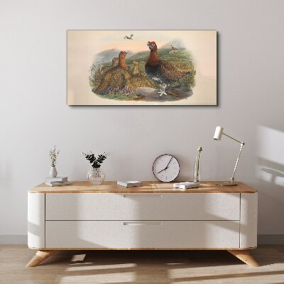 A family of birds in their natural habitat Canvas print