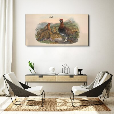 A family of birds in their natural habitat Canvas print