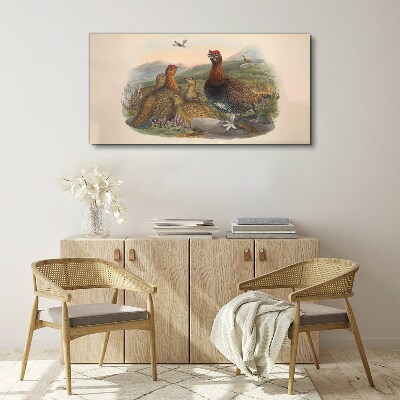 A family of birds in their natural habitat Canvas print