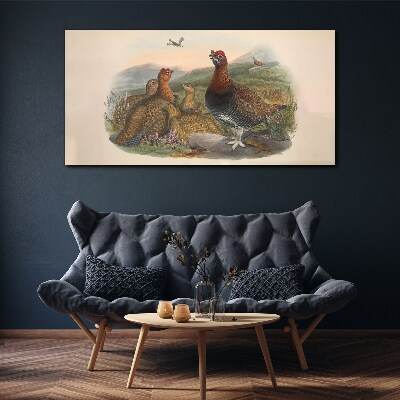 A family of birds in their natural habitat Canvas print