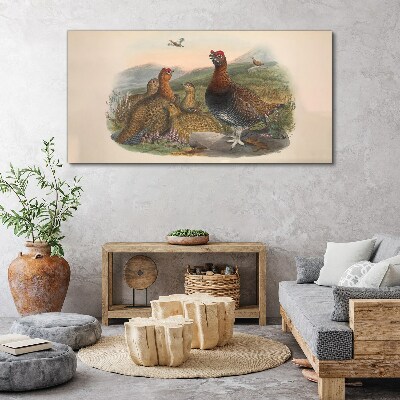 A family of birds in their natural habitat Canvas print