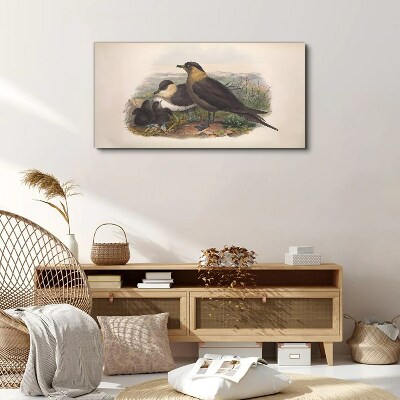 Family of birds on the nest Canvas print
