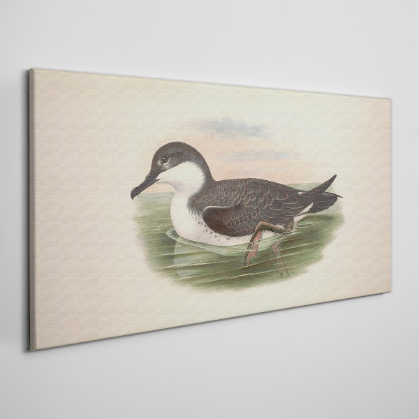 Bird on a water background Canvas print