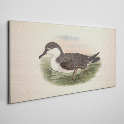 Bird on a water background Canvas print