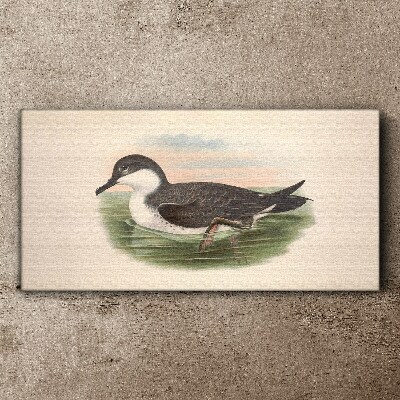 Bird on a water background Canvas print
