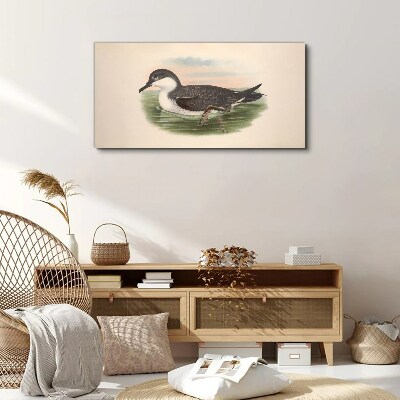 Bird on a water background Canvas print