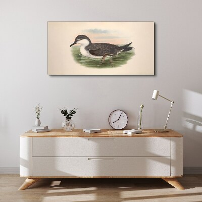 Bird on a water background Canvas print