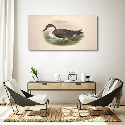 Bird on a water background Canvas print