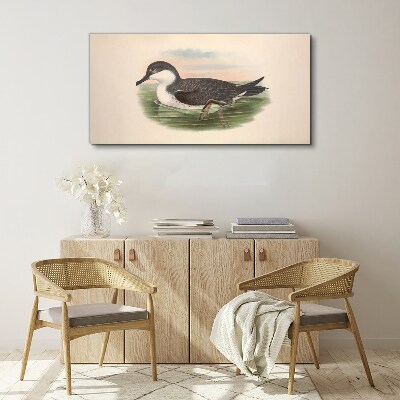 Bird on a water background Canvas print