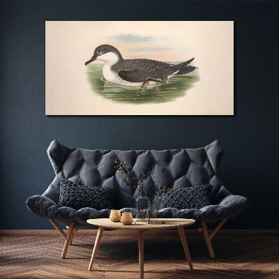 Bird on a water background Canvas print