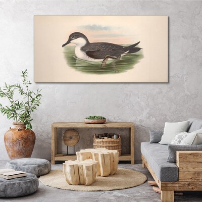 Bird on a water background Canvas print