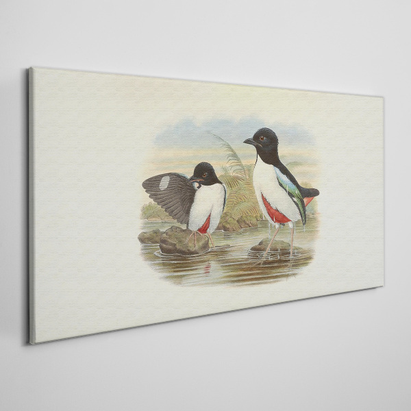 Birds over the water Canvas print
