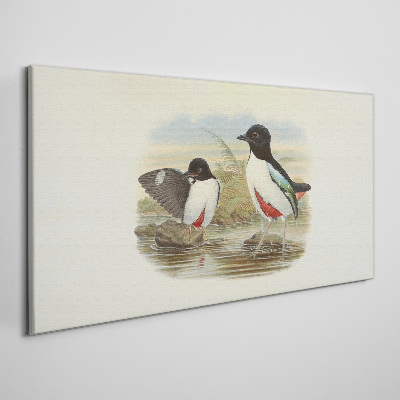 Birds over the water Canvas print