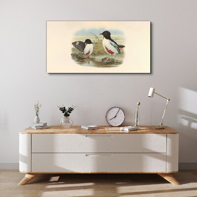 Birds over the water Canvas print