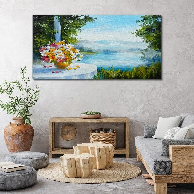 Lake landscape nature Canvas Wall art