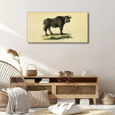Buffalo on a natural background Canvas print