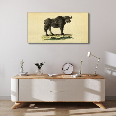 Buffalo on a natural background Canvas print