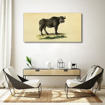 Buffalo on a natural background Canvas print